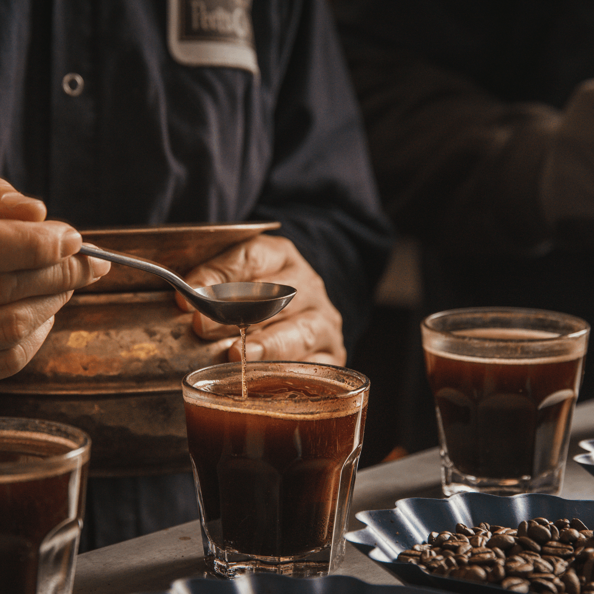 Cups with coffee