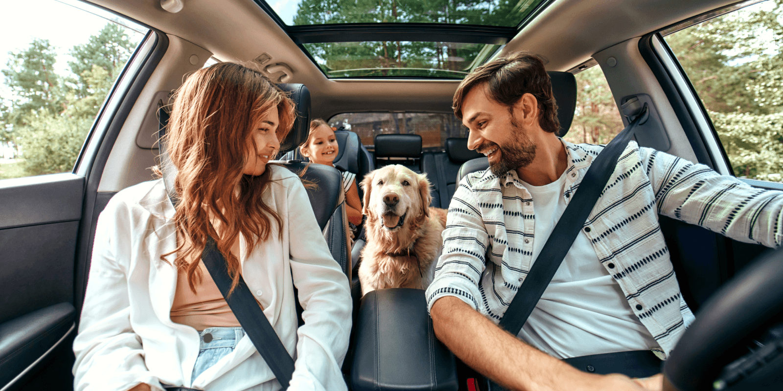 Family in car