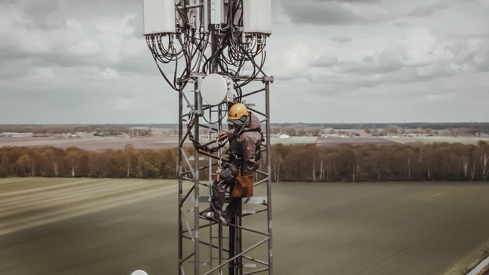 Person working on a high level