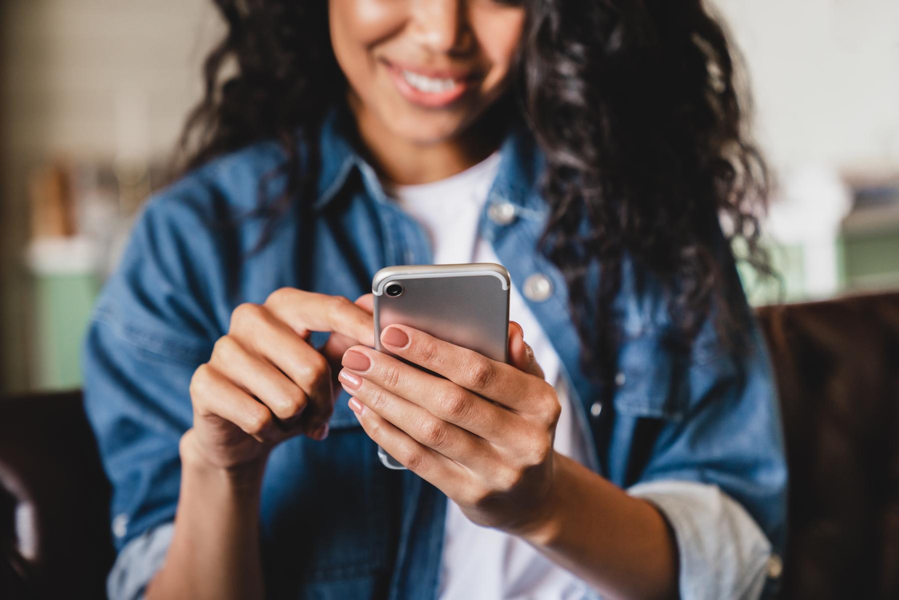 woman with phone