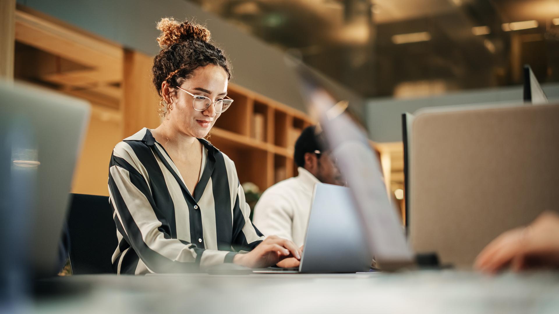 person working on laptop