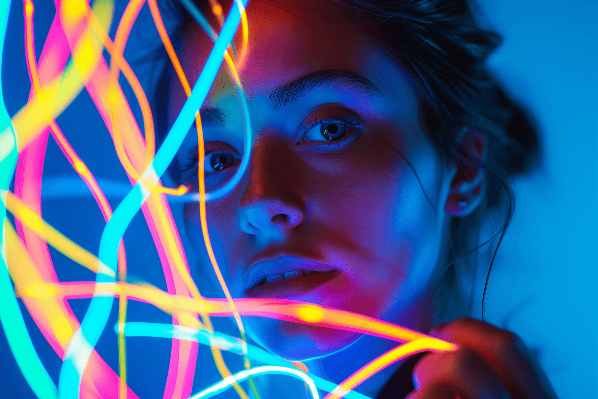 Woman coloured led wires