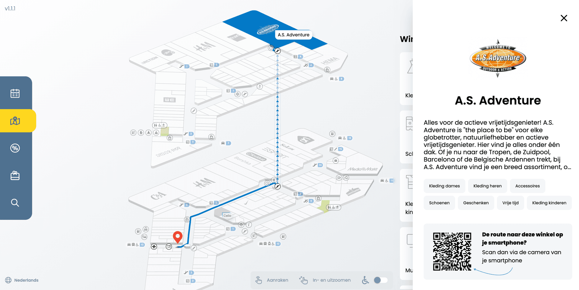 route wijnegem shopping qr