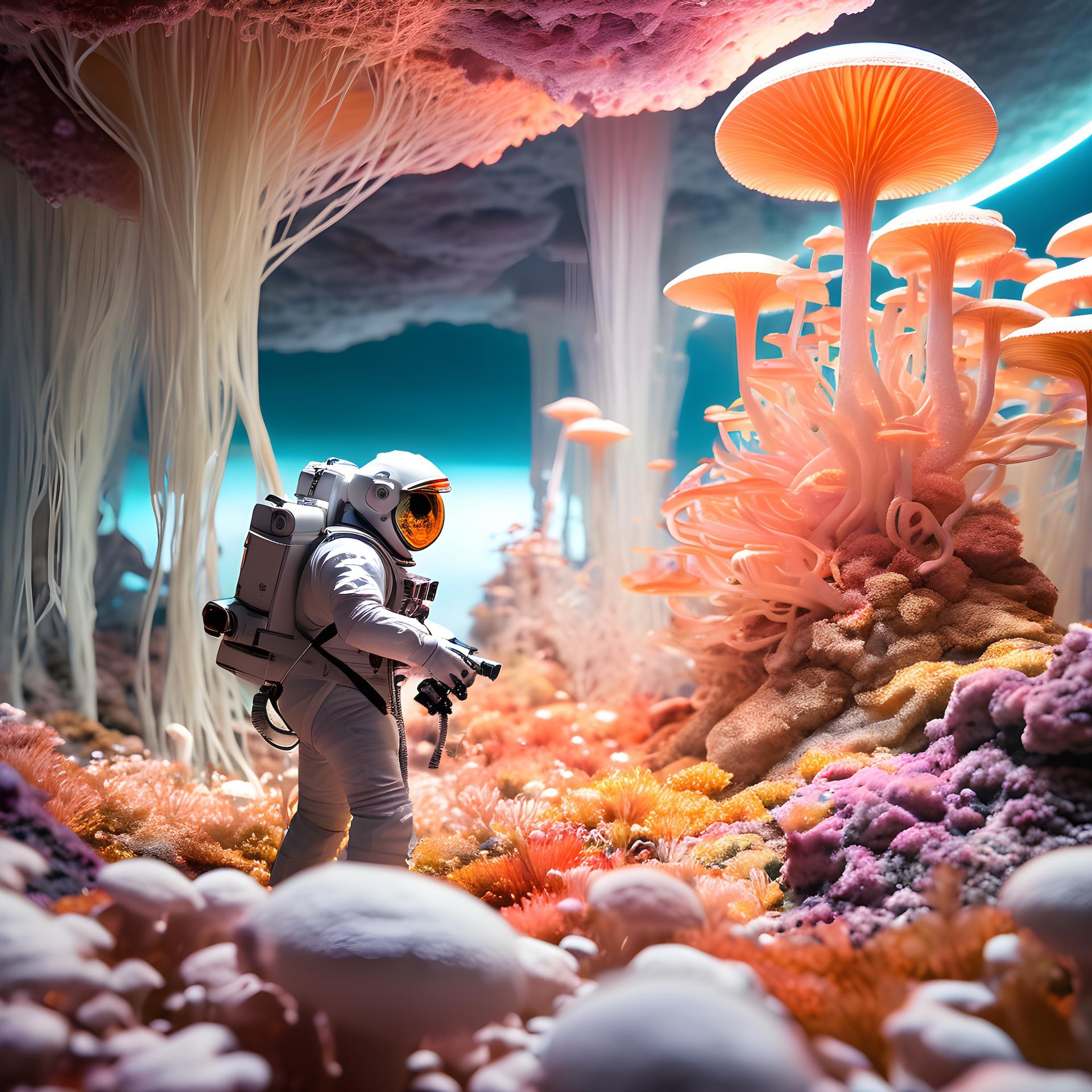 Spacesuit mushrooms