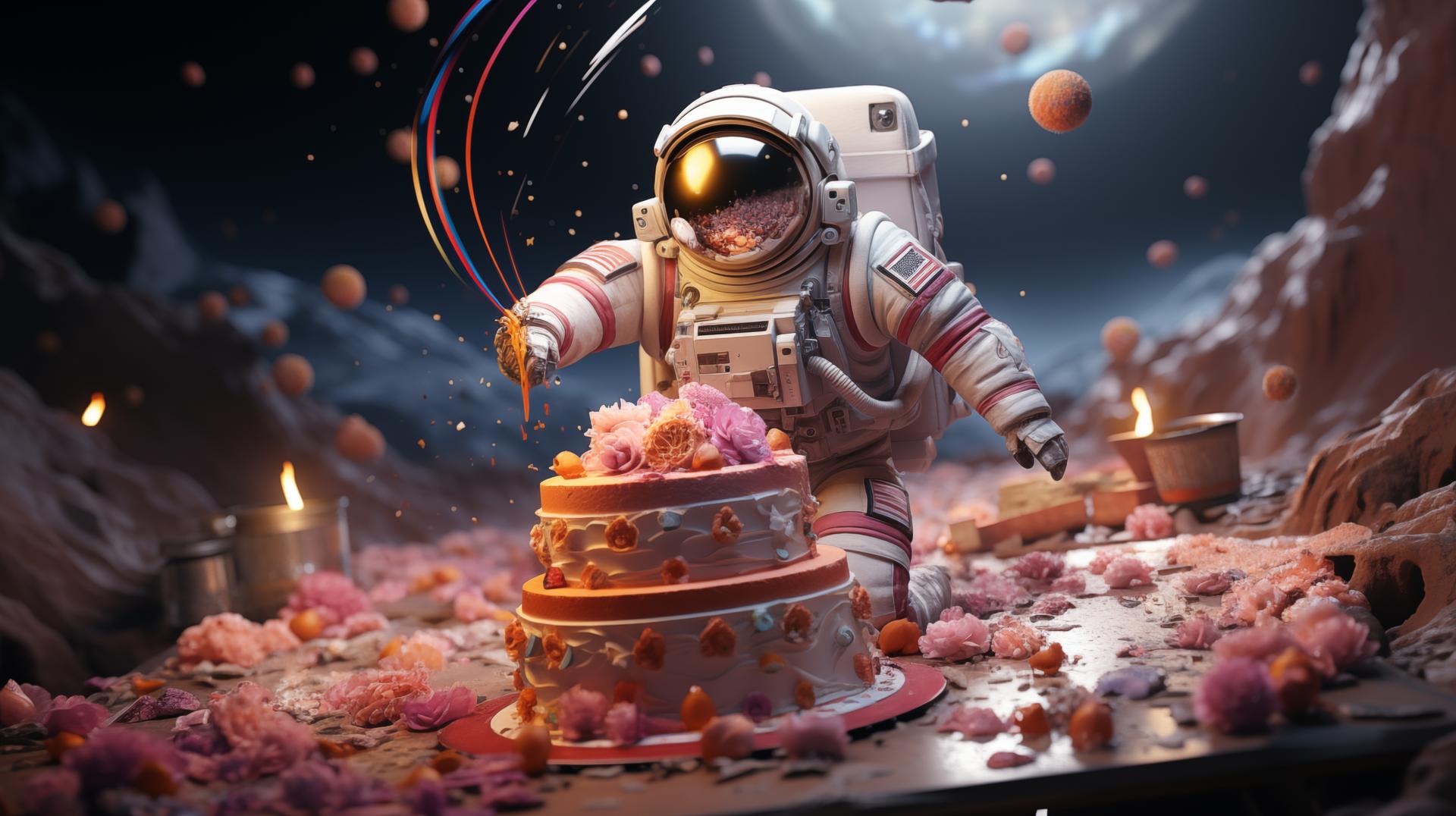 spacesuit birthday cake