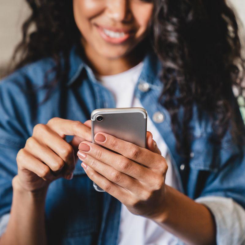 woman with phone