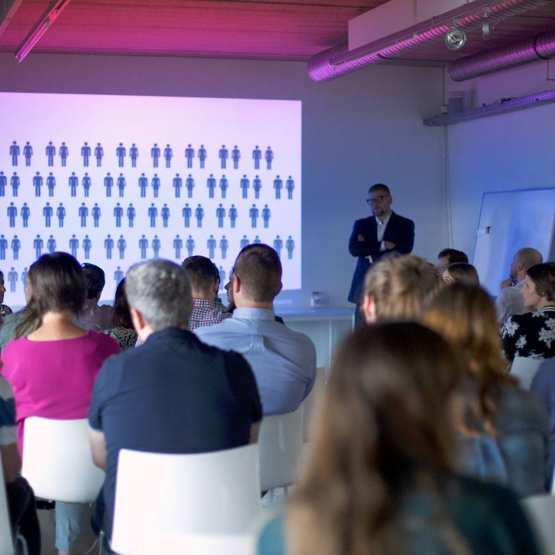 people attending a presentation