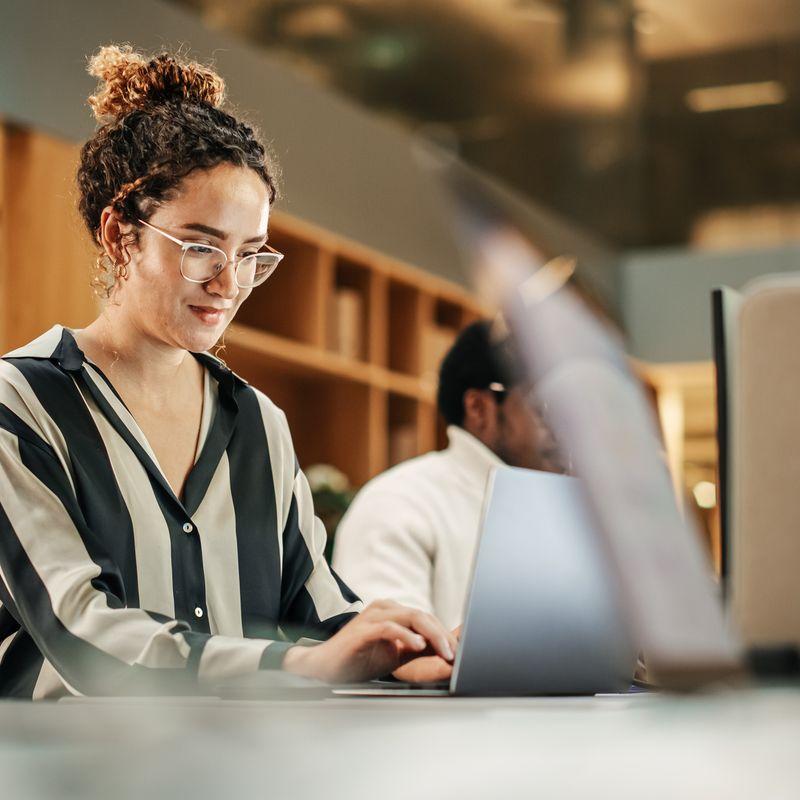 person working on laptop