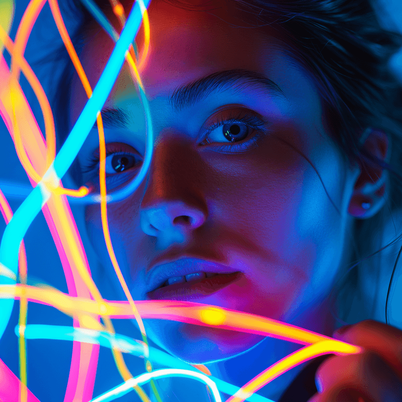 Woman coloured led wires